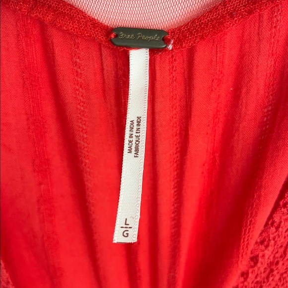 Free People Red Boho Blouse - Picture 3 of 7